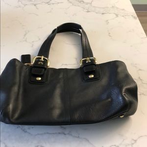 Black leather Coach handbag